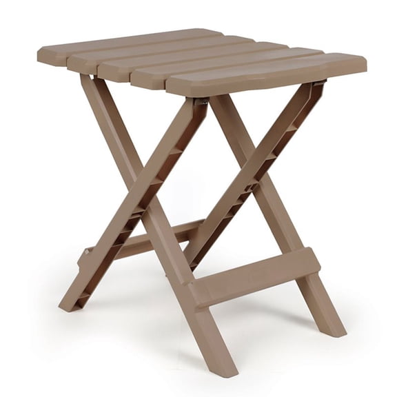 Adirondack Portable Outdoor Camping Plastic Folding Side Table, Taupe