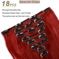thumbnail image 3 of My-Lady 17-24Inch 8Pcs/set 18Clips in Long Wavy Synthetic Hair Extension Fiber Thick Double Weft Hair Hairpieces for Women Full Head Highlights Brown Black, 3 of 8