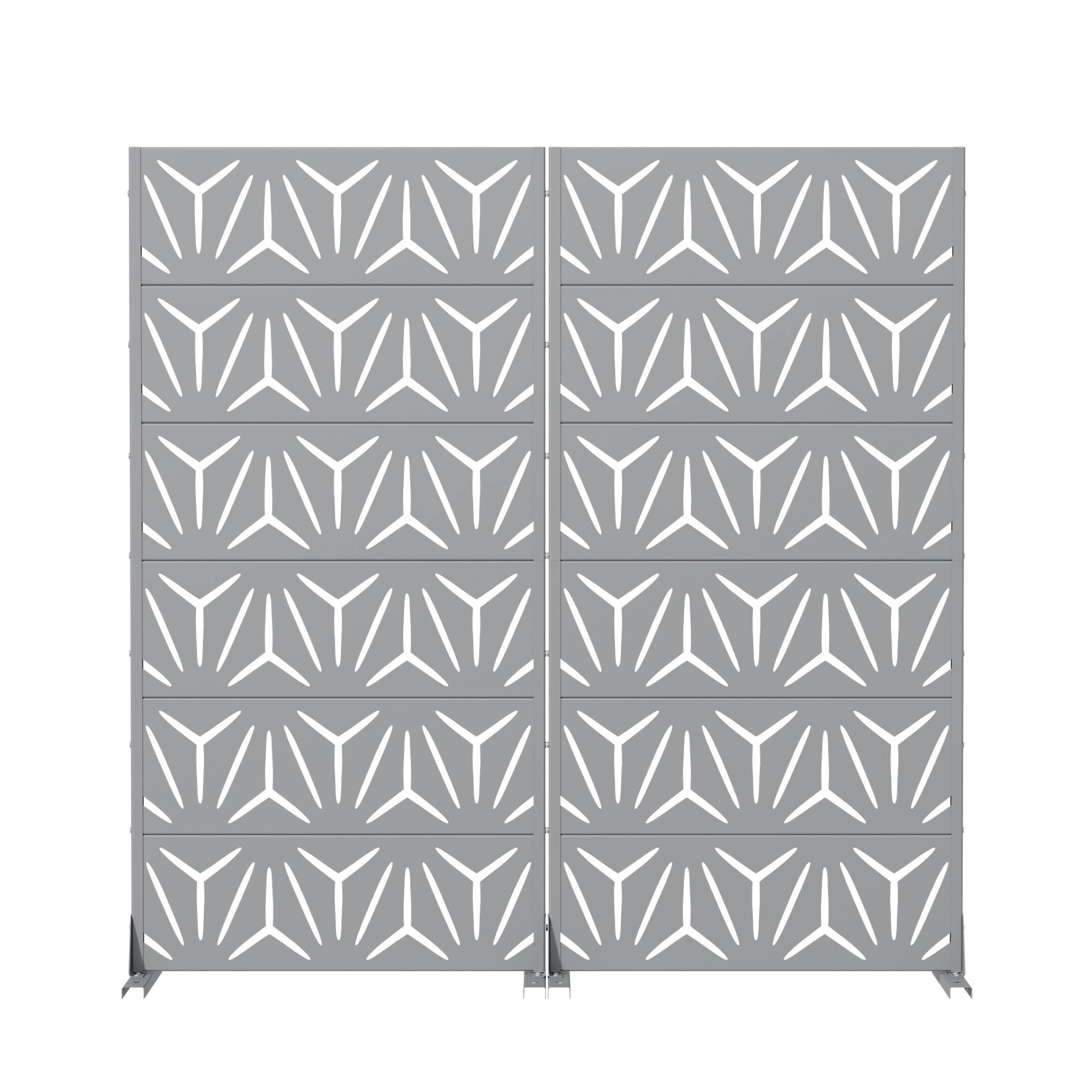 MAYEERTY 6 Panels Metal Outdoor Privacy Screen Panel Garden Divider Patio Backyard Decorative Privacy Fence 2Pcs, 72×35.4×15.7in
