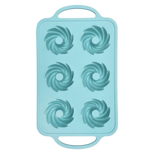 Mini máquina para hacer postres de silicona, bandeja para hornear muffins con 6 orificios, bandeja para hornear fácil de liberar, sin BPA.