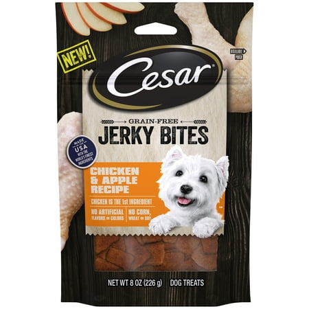 Cesar Jerky Bites Grain Free Dog Treats Chicken & Apple Recipe, 8 oz.