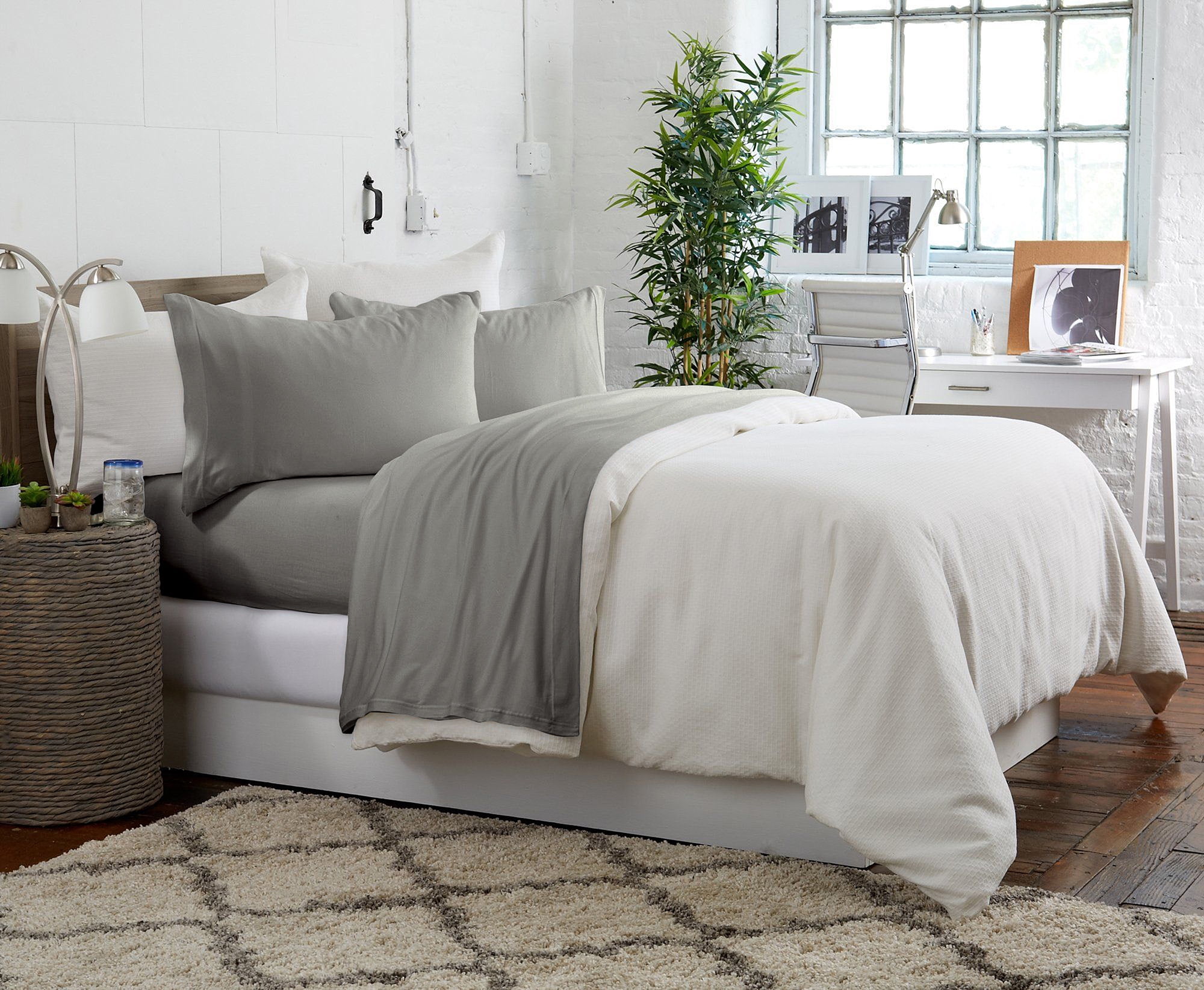 Full 4-Piece Sheet Set, Brooklyn Flat Cotton Blend Ultra Soft Jersey Knit Sheet Set By Royale Linens