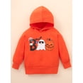 thumbnail image 4 of Toddlers Kids Halloween Outfits Set Long Sleeve Hooded Sweatshirt + Casual Pumpkin Pants 2 Piece Clothing Sets, 4 of 9