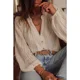 thumbnail image 2 of Blusa de encaje calada estilo bohemio para playa de TEELYNN para mujer, blusa vintage de manga larga, blusas elegantes informales de verano para mujer, 2 of 5