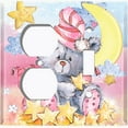 thumbnail image 2 of Metal Light Switch Wall Plate Outlet Cover (Sea Snail Starfish Pastel Glitter Reef Bubbles - Single Duplex Single Toggle), 2 of 2