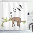 thumbnail image 1 of Ambesonne Sloth Shower Curtain, Arboreal Mammal Sleeping, 69"Wx84"L, Grey Green Brown, 1 of 3