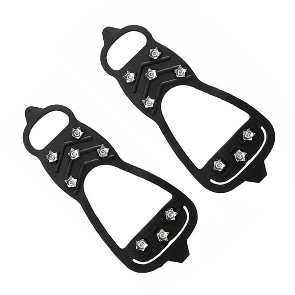 Soidarity 1 par de 8 antideslizantes, empuñaduras para hielo y nieve, botas para zapatos, tacos de tracción, pinchos, crampones, Escalada L(40-44)