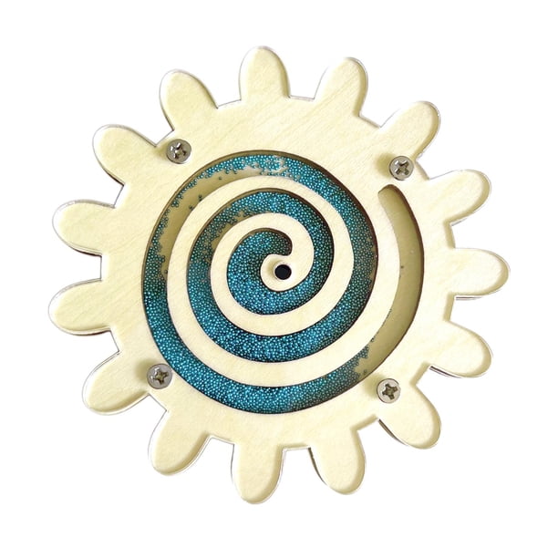 Tablero de actividades Montessori de madera con rueda dentada para bebés, actividad sensorial para educación temprana Azul claro