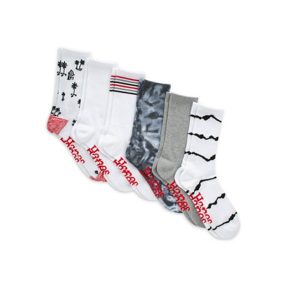 Hanes Originals Men's Crew Socks, Moisture Wicking, 6-Pair Pack