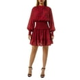 thumbnail image 1 of One opening Women Mini Dress, Elegant Long Sleeve V Neck Dots Print Dress, 1 of 9