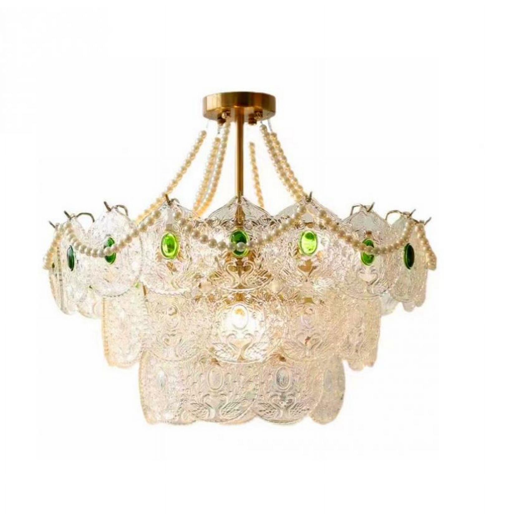 FINE MAKER Modern Crystal Chandeliers, 23.6 Inch Gold Luxury Pendant Light, 3-Tier Crystal French Hanging Ceiling Lamp Fixture for Entryway Bedroom