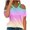Mint Green, variant on Lovskoo Womens Summer Tops Trendy Gradient Print V-Neck Off Shoulder Casual Short Sleeved Top Shirt Sky Blue