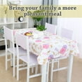 thumbnail image 3 of Unique Bargains Vinyl Table Cover Purple Pink Flower Pattern Tablecloth 41" x 60", 3 of 8