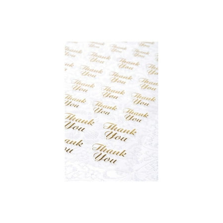 Gold Thank You Clear Stickers 47Pc