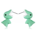 thumbnail image 2 of QQTDFG 1pair Cute Animal Bite Earring Cartoon Animal Earrings Tyrannosaurus Earrings-Green dinosaur, 2 of 6