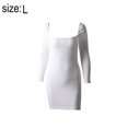 thumbnail image 2 of Laklulu Mini vestido de fiesta elegante bodycon de manga larga sexy para mujer, L, 2 of 6