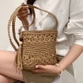 thumbnail image 4 of Bolso de paja bolso cruzado bohemio tejido a mano bolso de hombro para mujer bolso de teléfono celular, bolso de paja, bolso de mimbre en las vacaciones de verano en la playa con un patrón, 4 of 8
