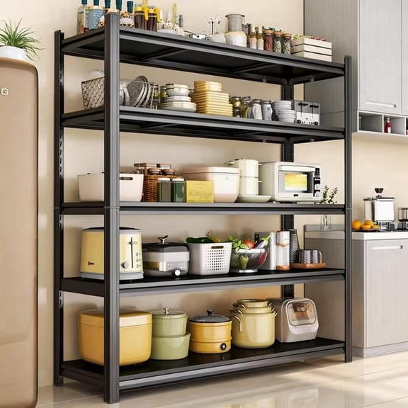 5-Tier Garage Shelving, 72''H*36''W*16''D Metal Storage Shelf ，2-in-1 Adjustable 3020 lbs Heavy Duty Unit Shelves, Upgraded Reinforced Double-Layer Columns for Basement Kitchen Pantry Rack