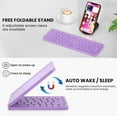 thumbnail image 2 of XIHAMA Mini Foldable Bluetooth Keyboard - Portable Wireless Full Size Keyboard (Sync Up to 3 Devices), Ultra-Slim Aluminum Travel Folding Keyboard for iPhone iPad Mac Android Windows iOS, 2 of 7