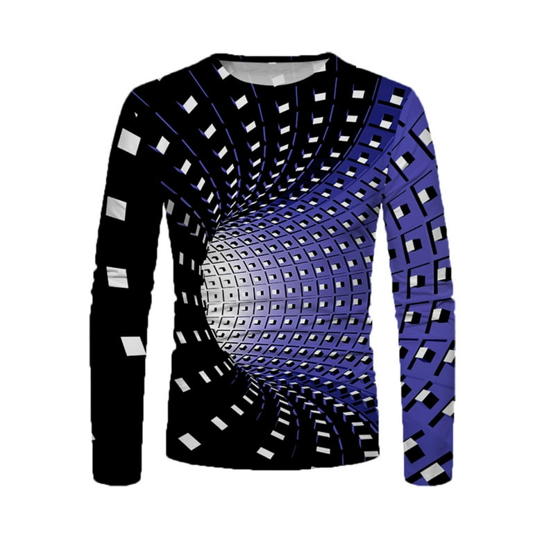 Men's 3D Print Graphic Optical Illusion T-Shirt Print Long Sleeve