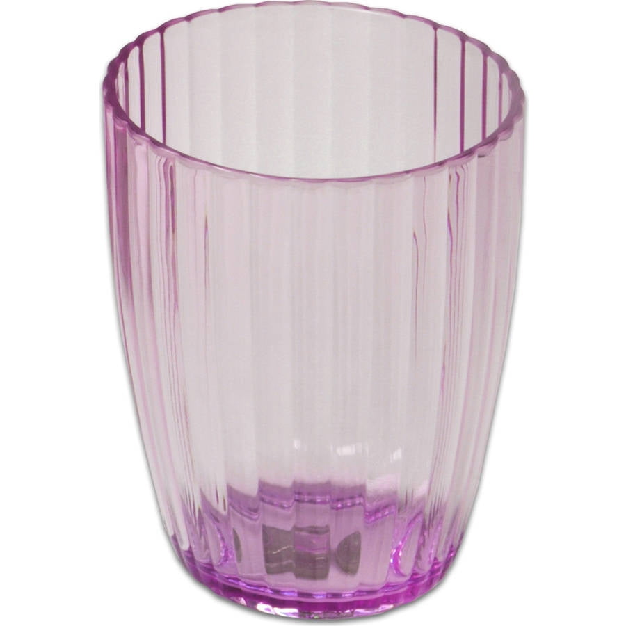 Ribbed Acrylic Bath Accessory Tumbler, Pink
