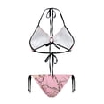 thumbnail image 2 of Chririnla Women's Pink Tree Camo Halter Bikini Set - Two Piece Triangle Swimsuit with Tie Side Bottoms for Beach & Pool Vacations, 2 of 9