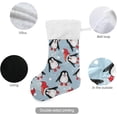 thumbnail image 6 of SKYSONIC Christmas Stocking Set of 2, Christmas Penguin Xmas Stockings and Plush Fur Cuff Stockings Fireplace Decorations for Family Holiday Xmas Party Decorations, 6 of 7