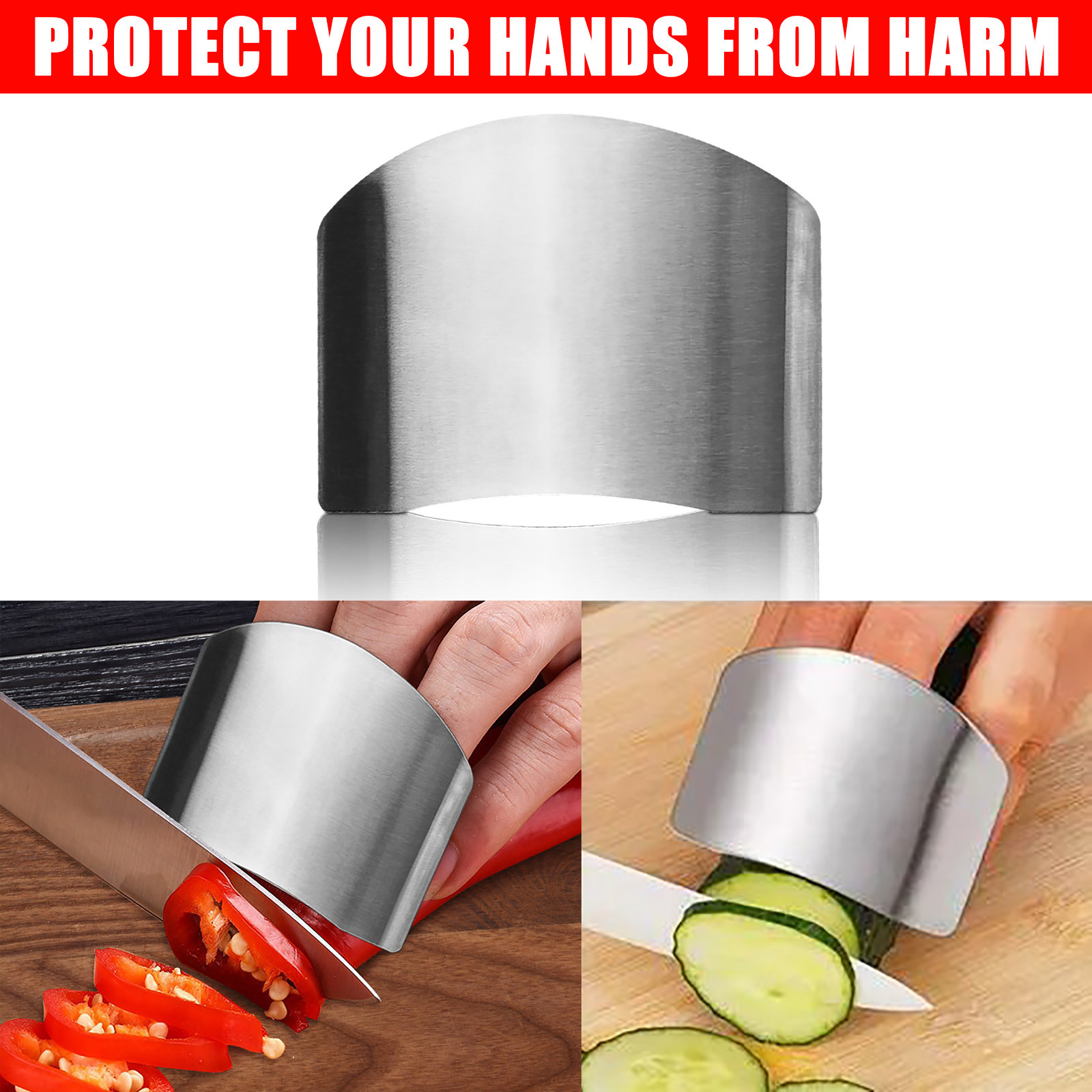 Herrnalise Comforts Home Decor Kitchen Gadgets Stainless Steel Multi-Purpose Anti-Cutting Finger Guard - image 3 of 9