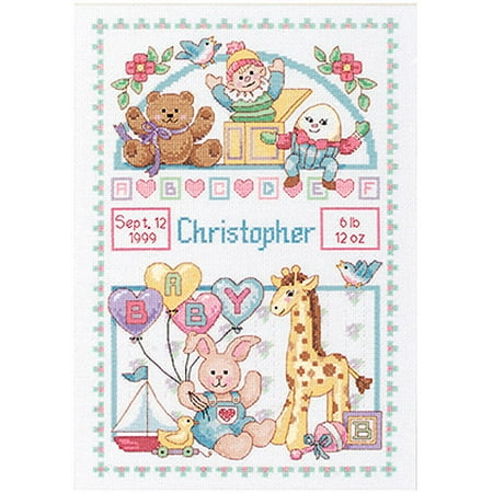 Dimensions "Birth Record For Baby" Counted Cross Stitch Kit, 10" x 14"