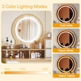thumbnail image 6 of Tcbosik Vanity Desk with Lights and Mirror, 31.5" Makeup Table with 2 Doors and 2 Drawers, Dressing Table with Open Shelves for Bedroom, Ameican White Oak, 6 of 8