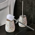 thumbnail image 4 of Natural Shell Toilet Brush and Holder Set Mosaic Glass, Stainless Steel Toilet Scrubber Brush, Decorative Toilet Bowl Brush and Holder, Luxury Bathroom Accessories, 4 of 7