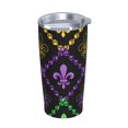 thumbnail image 2 of Kll Mardi Gra Geometric Stainless Steel Vacuum Insulated Coffee Cup 20 Oz Insulated Travel Mug Water Cup With Leak-Proof Straw Lid & Flip Lid,1 Metal Straws,1 Cleaning Brush, 2 of 8