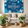 thumbnail image 4 of Blue Themed Happy Birthday Banner with Balloons Stars Gifts and Fireworks Party Decoration Backdrop Photography Props for Birthday Parties Family Celebrations Indoor Events and Photo Booths, 4 of 7