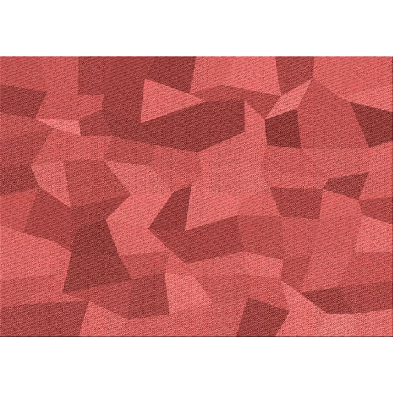 Ahgly Company Machine Washable Indoor Rectangle Transitional Red Area Rugs, 8' x 12'