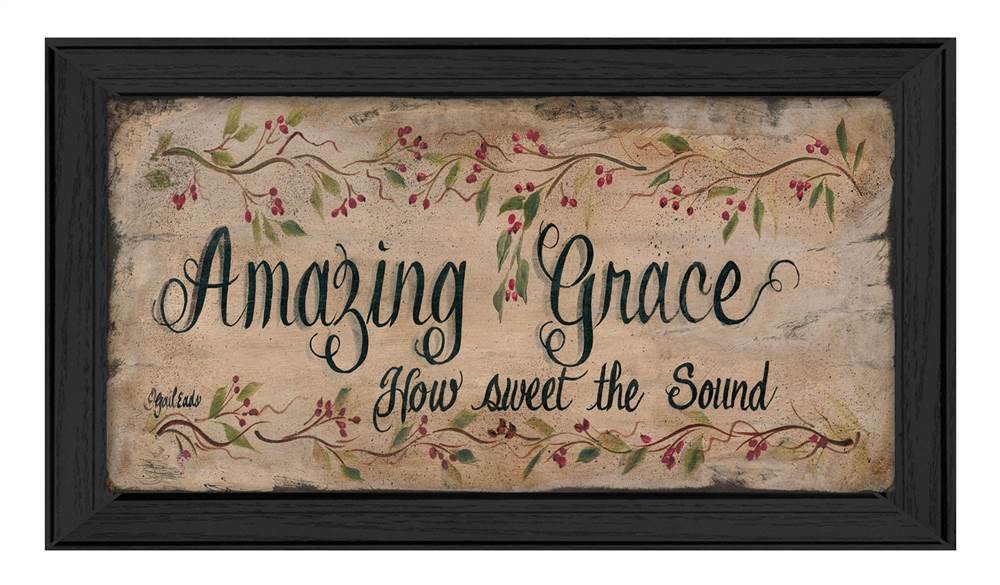 “Amazing Grace” Black Framed Printed Wall Art - Walmart.com