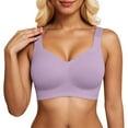 thumbnail image 2 of Lixiuxyad Wirefree Full Coverage Bra For Seamless Comfort Everyday T Shirt Underwire Support Soft Fabric Breathable Smooth Fit,Bras for Women Purple L, 2 of 7