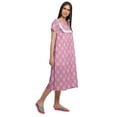 thumbnail image 4 of Moomaya Printed Short Sleeve Nightdress For Ladies Button Placket Nightwear, 4 of 5