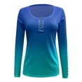 thumbnail image 4 of Qertyioot Mode Hauts Décontractés pour Femmes Col Rond Blouse à Manches Dégradées, 4 of 4