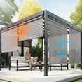 thumbnail image 3 of Aoodor Patio Roller Shade 8 x 8 ft HDPE Fabric Outdoor Cordless Roll Up Shade with UV Protection, Roller Blinds for Porch, Gazebo, Pergola, Balcony, Window, Grey, 3 of 8