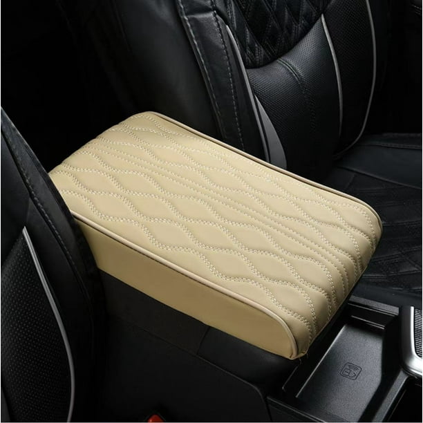 Cojín para reposabrazos de coche, espuma viscoelástica, cojín elevador de cuero, almohada universal para reposabrazos, funda para reposabrazos central