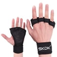 thumbnail image 2 of Gants Noirs Mitaines Unisexes Gants de Musculation Protection Complète de la Paume pour Musculation, 2 of 5