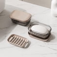 thumbnail image 4 of Flip Top Drainage Travel Soap Case - Leakproof Transparent Bar Soap Container with Lid, Portable Soap Dish for Bathroom Shower Gym Camping, Durable for Travel & Daily Use Soap Storage, 4*3*2in, Clear, 4 of 7