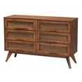 thumbnail image 6 of Baxton Studio Melora Walnut Brown Wood and Rattan Twin Size 5-Piece Bedroom Set, 6 of 14