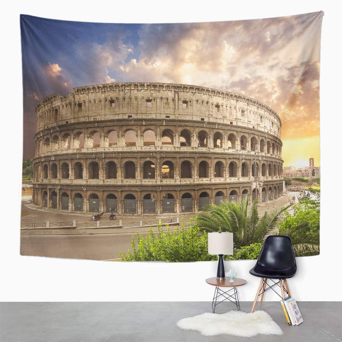 ZEALGNED Blue Ancient Coliseum Rome Italy Red Colosseum Roman Landmark