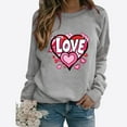 thumbnail image 2 of Amzcrzy Hauts pour Femmes Décontractés Col Rond Printemps Été Hauts Mode Imprimé Cœur d'Amour Saint-Valentin Chemises pour Femmes Classique Polyvalent Manches Longues Tee-Shirt Valentines, 2 of 3