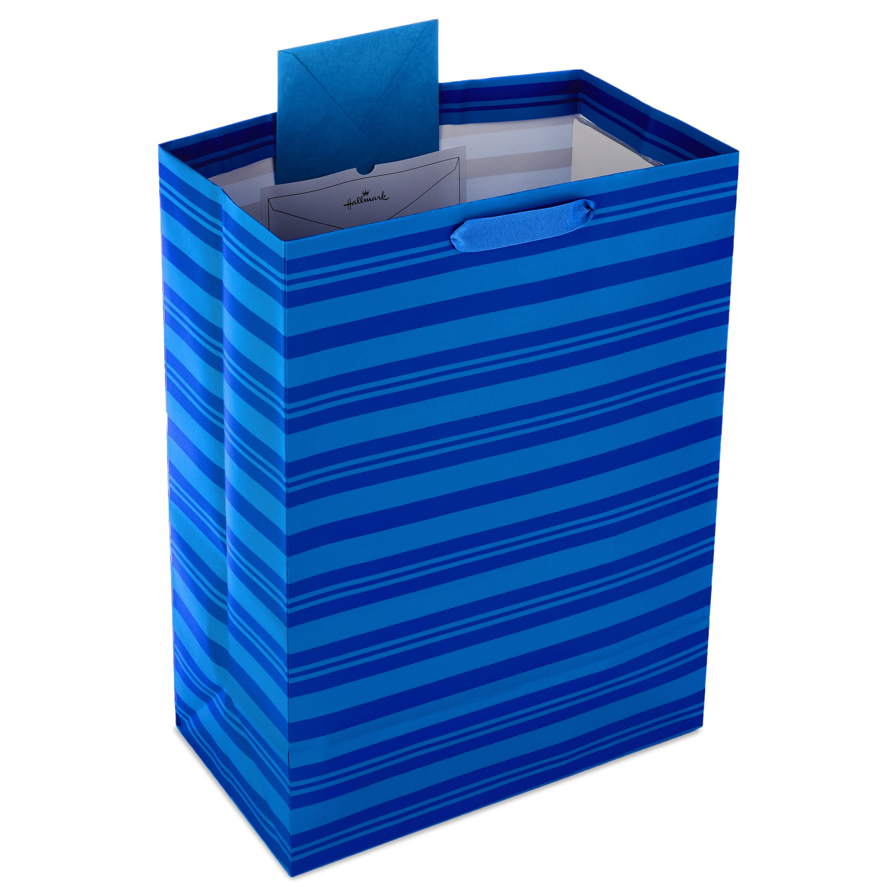Hallmark Oversized 14.75 in. Gift Bag (Blue Foil Stripes)