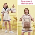 thumbnail image 6 of 3PCS Teen Backpacks Set with Lunch Pack Pencil Case, Lightweight Waterproof Daypack Travel Bookbag, Mint Green, 6 of 9