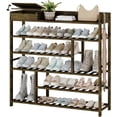 thumbnail image 1 of Entryway Bench with Coat Rack Shoe Bench for Entryway Bench with Storage Bamboo Design, 1 of 2