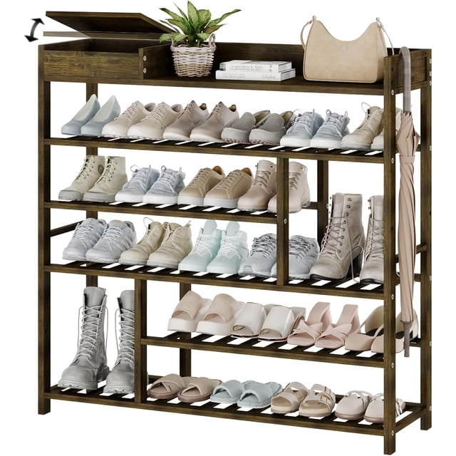 Entryway Bench with Coat Rack Shoe Bench for Entryway Bench with Storage Bamboo Design