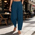 thumbnail image 3 of Womens Striped Pants New Women’s Elastic Waist Pants, Wide Leg Casual Long Pants, Lightweight Relaxed Fits Bottoms with Pockets, 3 of 6